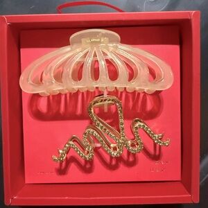Hair Clips Claw Clips Large Rhinestone Sparkle NIB Gold
